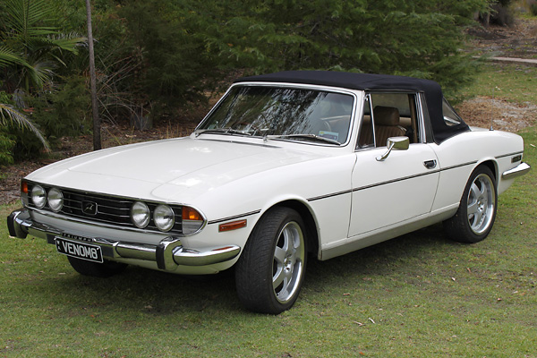 Kingsley Dunstan's Triumph Stag is only slightly lowered from stock.