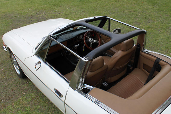Triumph Stag's came with a distinctive T-bar rollover structure.