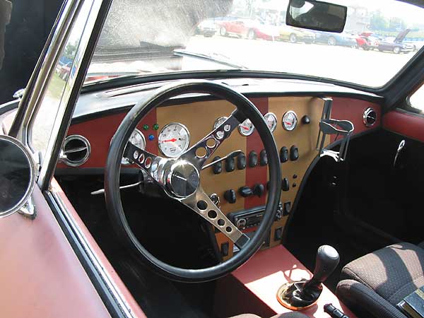 custom Triumph GT6 dashboard and transmission tunnel
