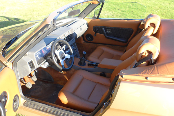 Saab 9000 seats. Interior re-finished in tan leather.
