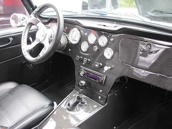 Carbon fiber trimmed dashboard and center console.