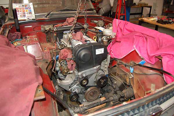 initial installation in the engine bay