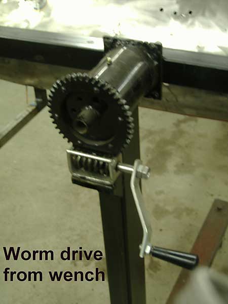 worm drive mechanism from a wench