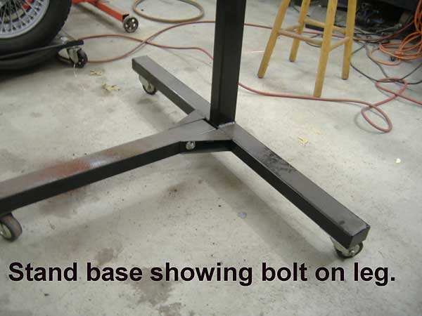 stand base showing bolt-on leg