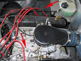 Two thermocouples - one is routed into intake manifold runner 1