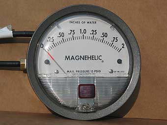 Dwyer-Magnehelic Differential Pressure Gauge, 0-2 inches of water