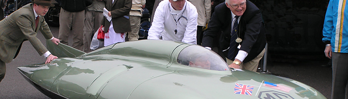 Bob Elwin photographed MG EX181 at the Goodwood Revival