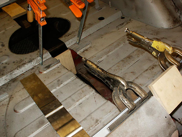 preparing filler strip for trunk (boot) floor