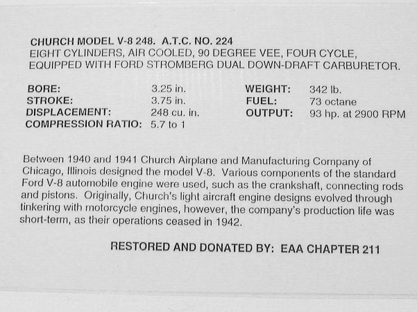 The Church V-8 248 was an air-cooled, low compression engine design