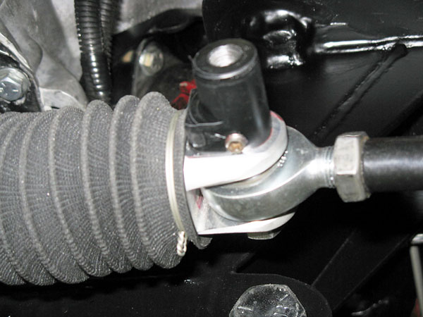 Threaded outboard mount for steering dampener. Mount is secured in place with a set screw and Loctite.