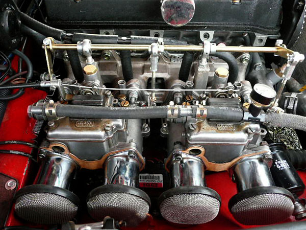 Dual Dellorto 40mm DHLA side draft carburetors.