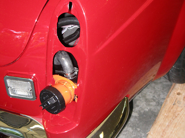 Chevy fuel filler neck, installed.