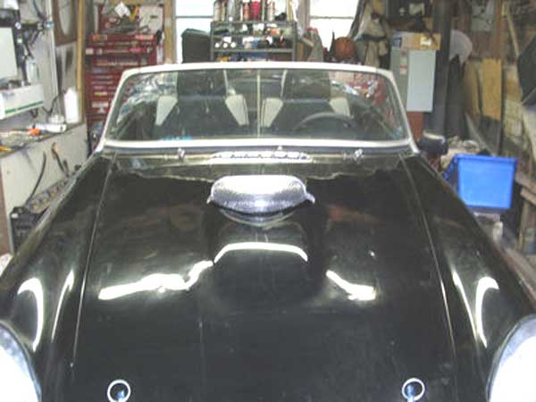The hood on Dennis McIntyre's 1971 MGB