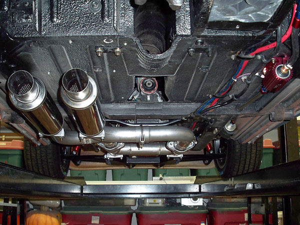 Magnaflow mufflers and custom exhaust pipes, including crossover.