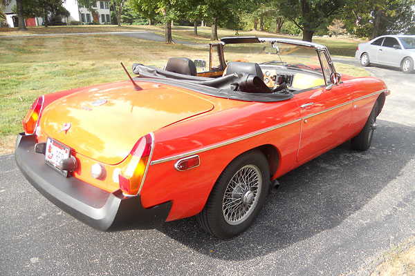 Red MGB.