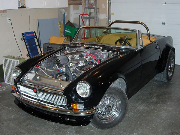 Installation of the custom front spoiler.