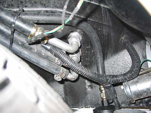 A/C plumbing in the front fenderwell