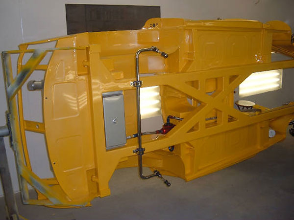 Healey frame on a rotiserie