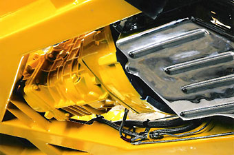 painted and chromed transmission case