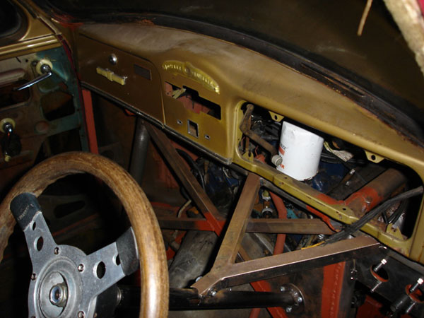 Test fitting the Jowett Javelin steel dashboard.