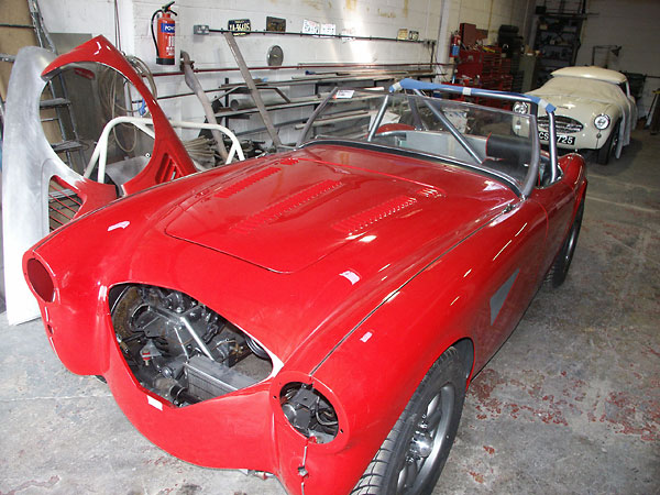 Louvered Austin Healey 100 bonnet.